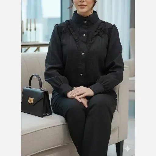 شومیز زنانه مدل حسنا جنس توکی کراش سایز بزرگ - تصویر 6