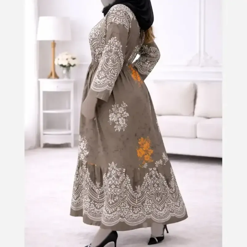 پیراهن ساحلی زنانه فلور حاشیهدار چپ و راستی فری سایز 38 تا 48 - تصویر 2