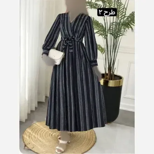 پیراهن حریر آستردار مدل مرسده رنگ سورمه ای سایز فری 38 تا 48