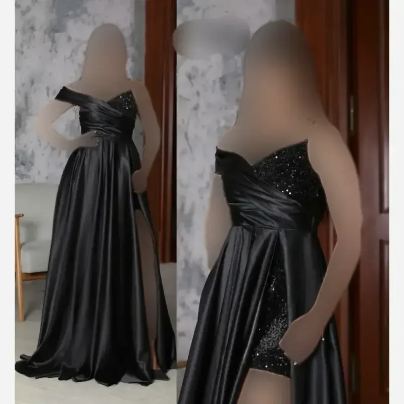 ماکسی مجلسی زنانه پولک مخمل و ساتن آمریکایی دو دامن مدل حنا - تصویر 3