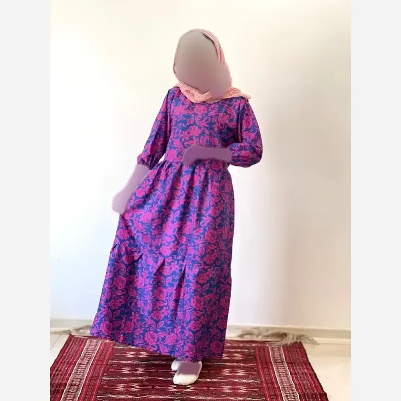 پیراهن ساحلی زنانه جنس فلور بوگاتی فری سایز قد 135 - تصویر 2