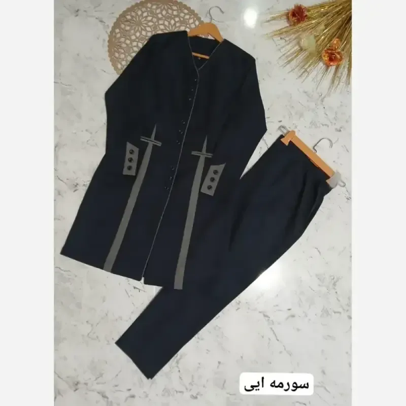 مانتو شلوار اداری مدل بهار ساده جنس پرشین رنگبندی متنوع - تصویر 3
