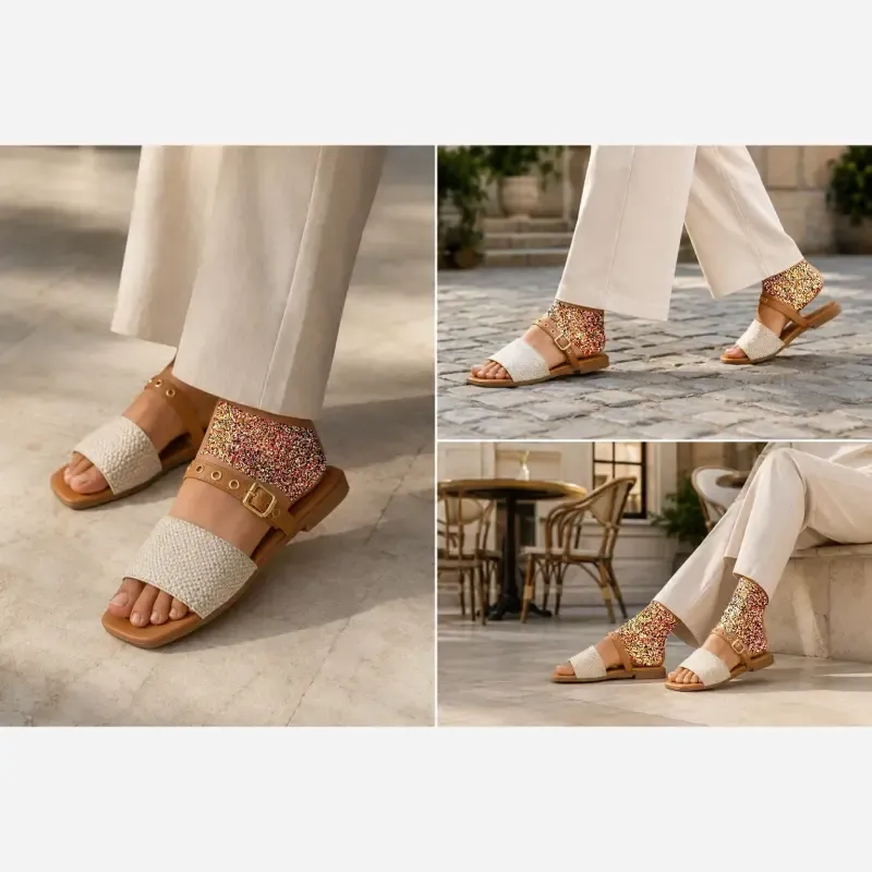 صندل زنانه مینیمال مدل آوینا رنگ سفید - تصویر 2