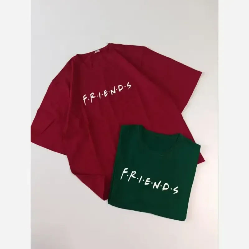 تیشرت باکسی لش سوپر پنبه طرح friends قواره دار - تصویر 3