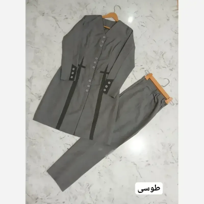 مانتو شلوار اداری مدل بهار ساده جنس پرشین رنگبندی متنوع - تصویر 7