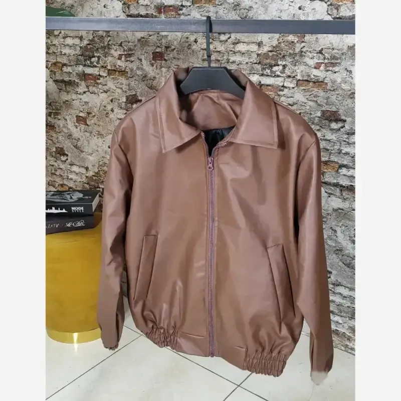 کت چرم زنانه مدل ژوانا فری سایز 38 تا 44 چرم وارداتی استرکشی شده - تصویر 3