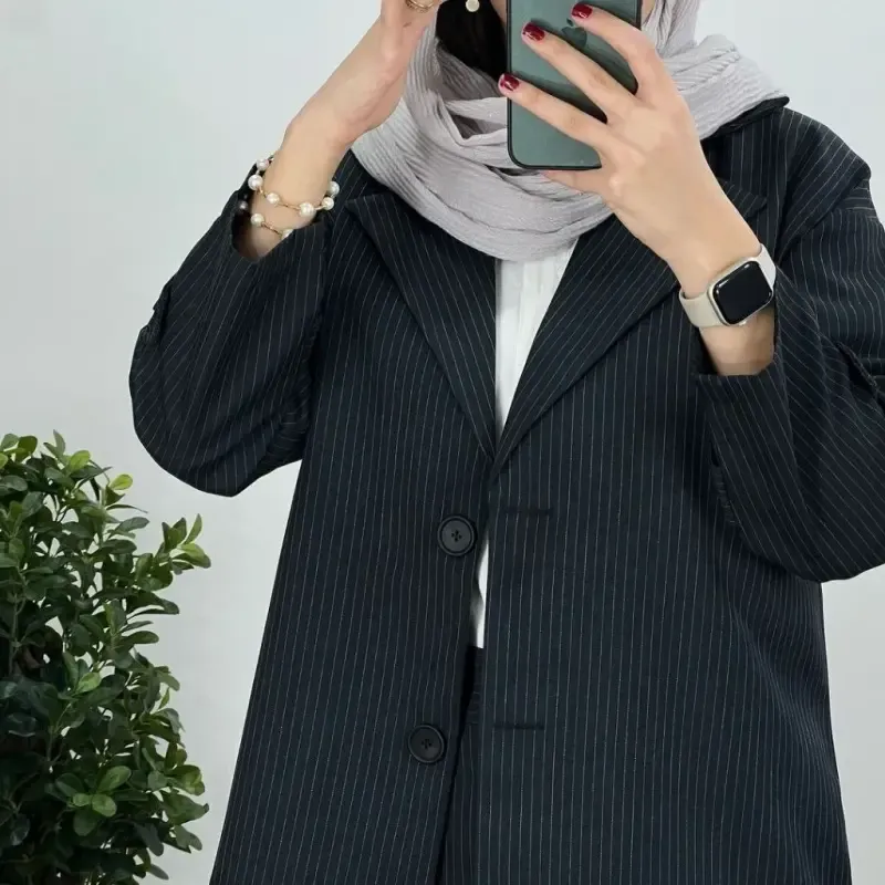 کت شلوار زنانه دیپلمات پرشیا مدل آسو رنگ مشکی سرمه ای طوسی سایز بزرگ - تصویر 6