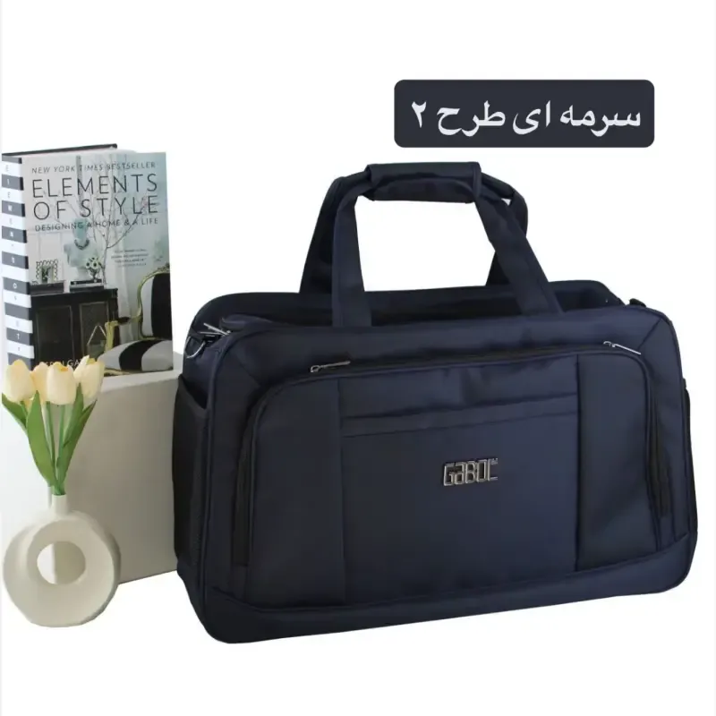 ساک ورزشی و اسپرت پارچهای با بند بلند و آستر ساتن ابعاد 20x40x58 سانتیمتر - تصویر 4