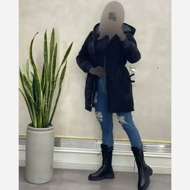 کاپشن لیوسا سیلیکونی داخل ببعی کلاه دار رنگ مشکی سایز فری 38 تا 46 - تصویر 5