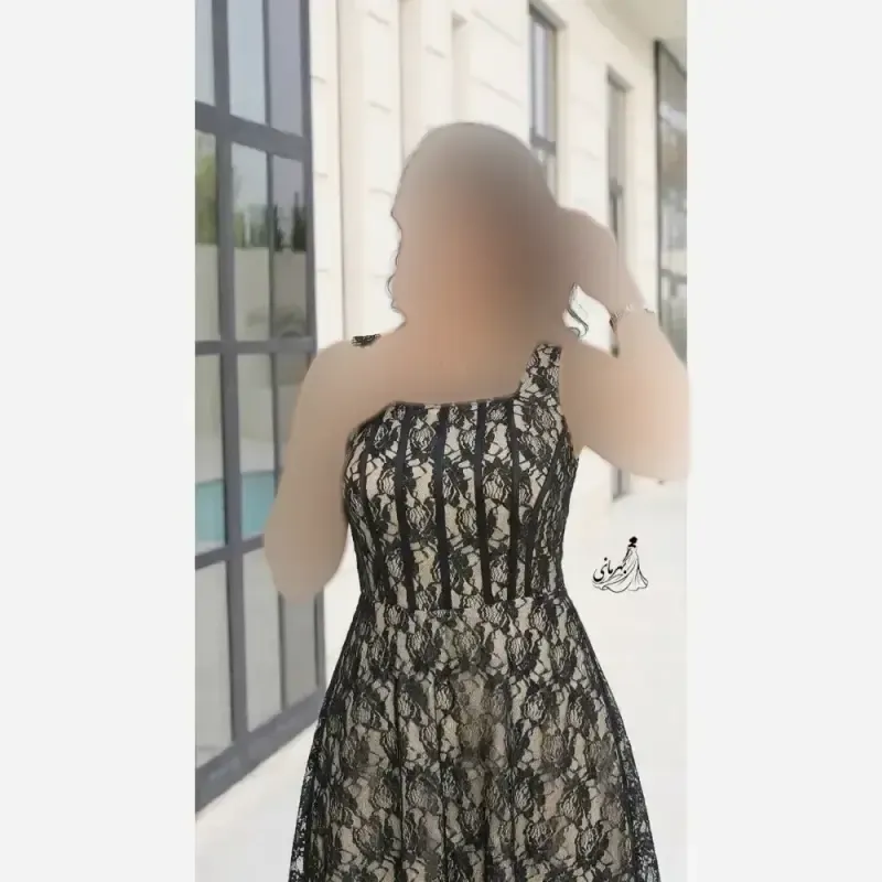 پیراهن مجلسی زنانه دانتل درجه یک فنردوزی شده کاپدار سلین - تصویر 2
