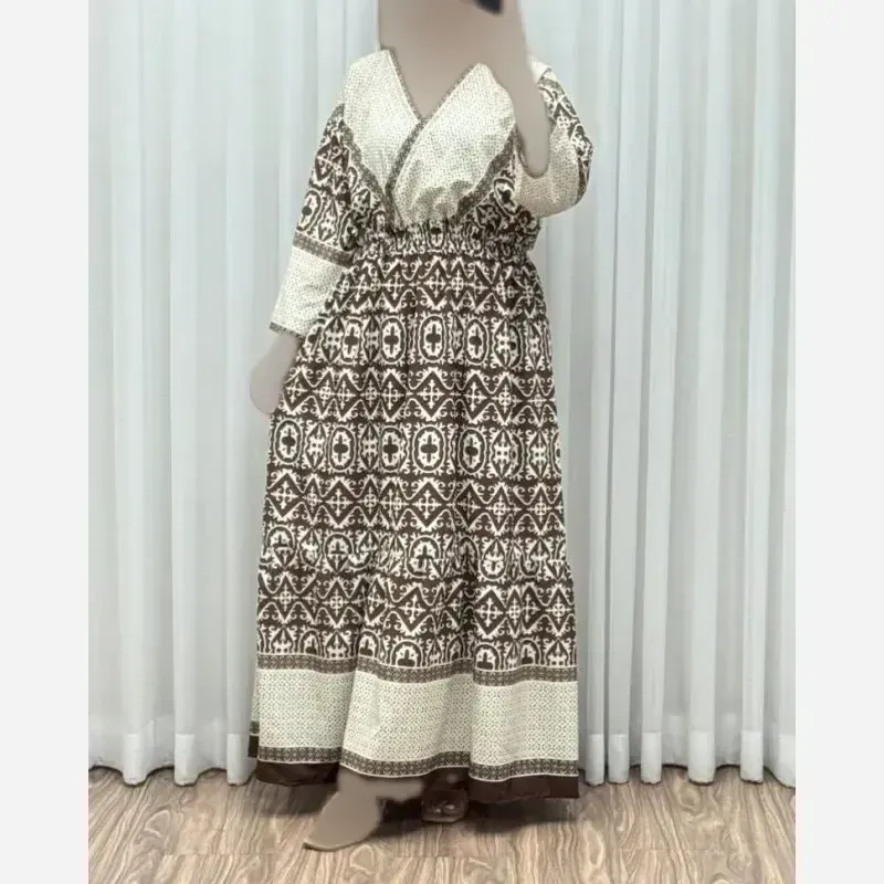 پیراهن ساحلی زنانه مدل چپ و راستی جنس بوگاتی ترک فری سایز - تصویر 2