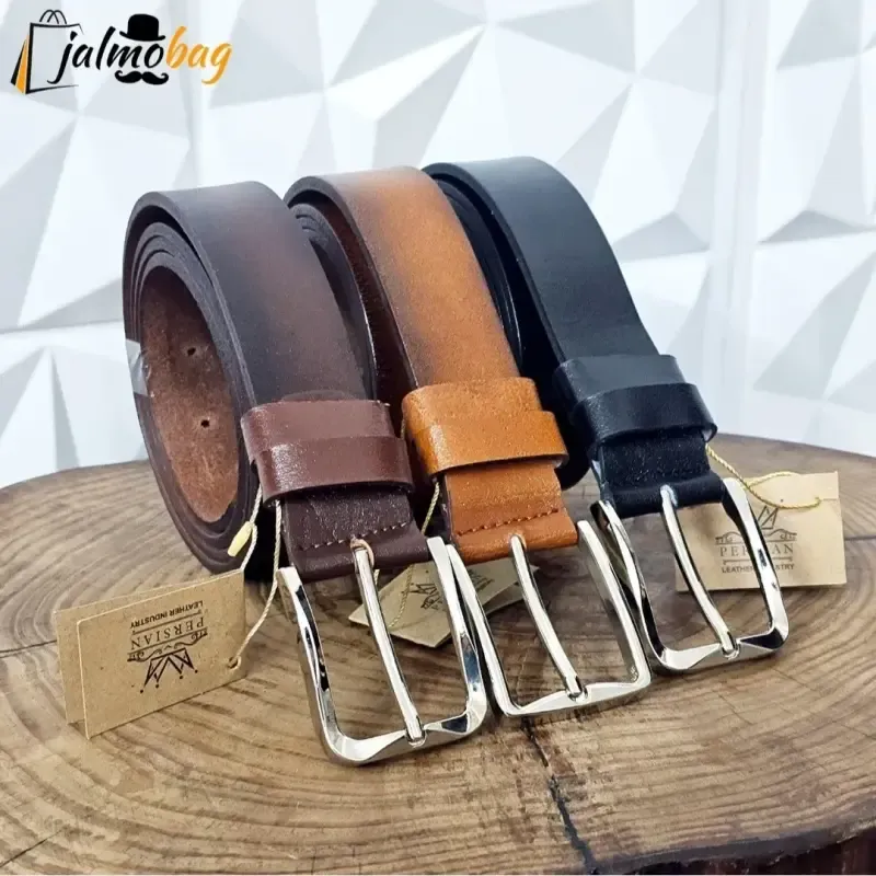 کمربند چرم طبیعی گاوی زبانهدار 3.5 سانت طول 125 سانتیمتر - تصویر 3