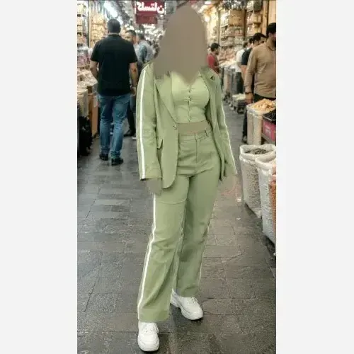 ست کت و شلوار اسپرت رها جنس کتان کش فری سایز رنگ سدری و خاکی