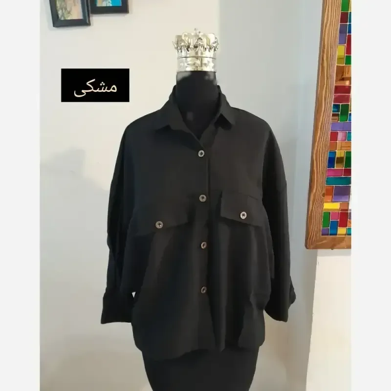 مانتو پانچ کوتاه لینن اسپرت قواره دار سایز بزرگ - تصویر 7