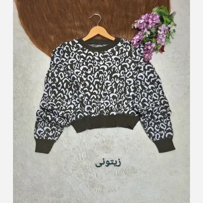کراپ بافت پلنگی زنانه آکریل درجه یک فری سایز - تصویر 5