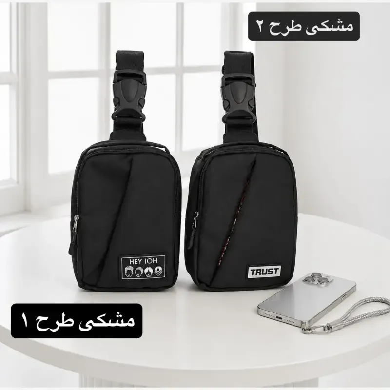 کیف مردانه اسپرت و روزمره پارچه ای زیپ دار کد 7201 - تصویر 3