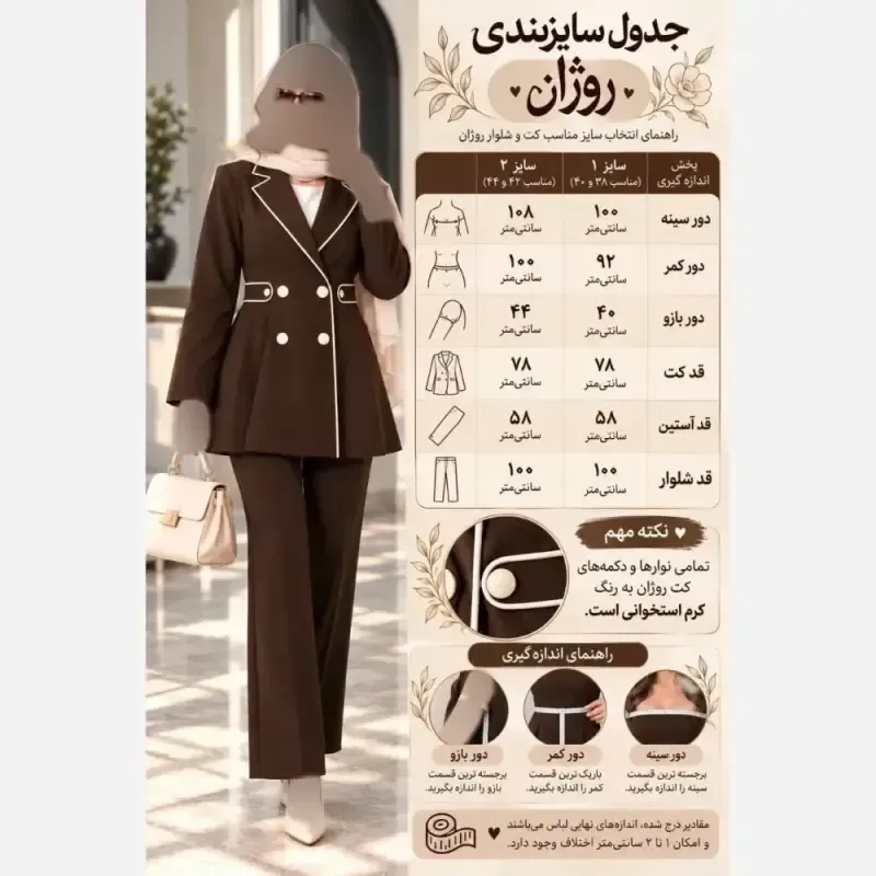 ست کت و شلوار زنانه کتان کج راه آوین - تصویر 21
