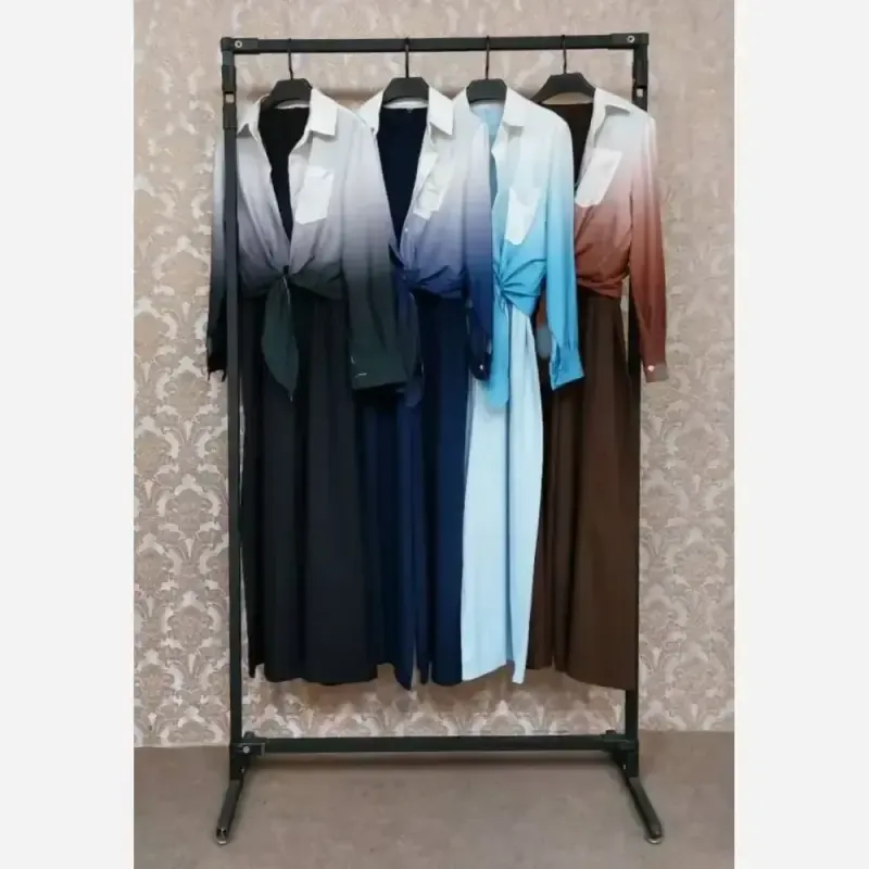 ست شومیز اورال جنس لینن و سوپر سافت رنگ بندی مشکی آبی آسمانی قهوهای سرمهای سایز 38 تا 46 - تصویر 5