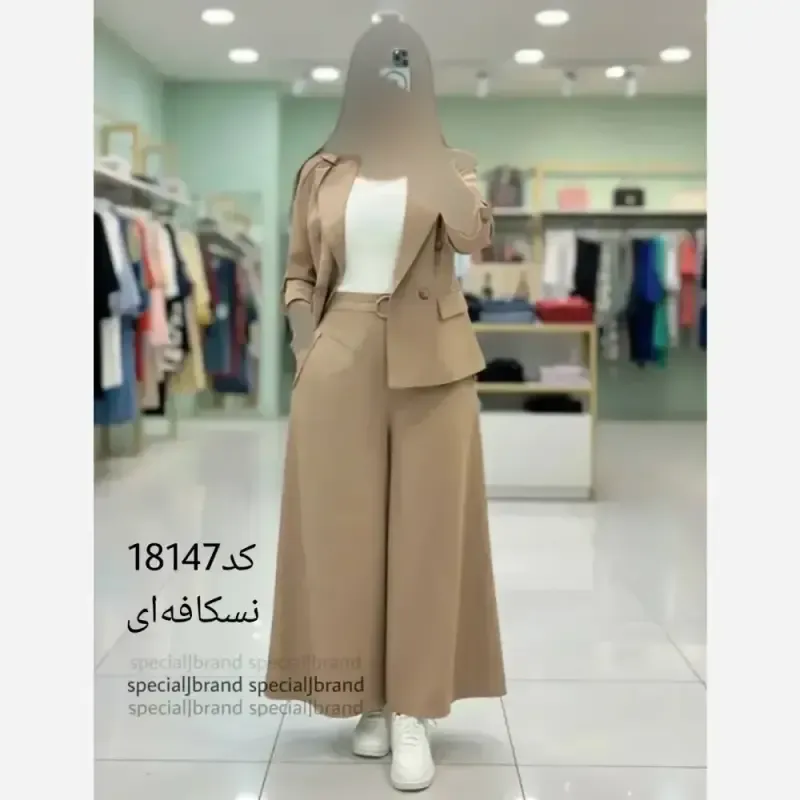 ست کت و دامن شلواری لینن سارا - تصویر 5