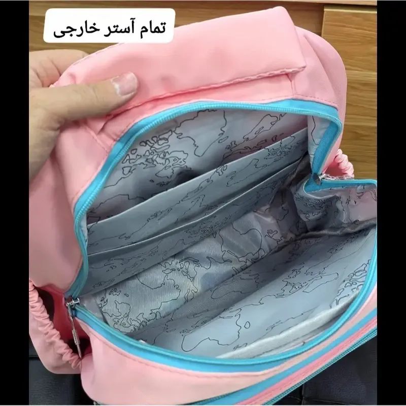 کوله پشتی دخترانه کرومی ضد آب مناسب کلاس اول تا چهارم طبی و جادار - تصویر 15