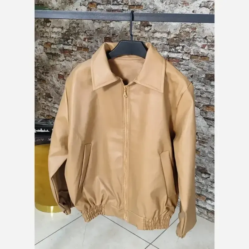 کت چرم زنانه مدل ژوانا فری سایز 38 تا 44 چرم وارداتی استرکشی شده - تصویر 5