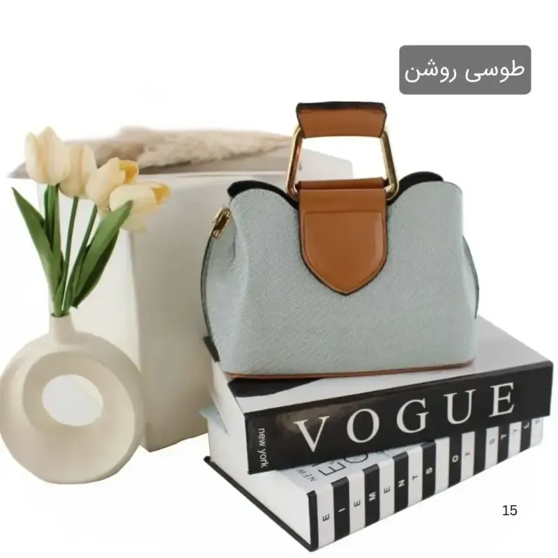کیف پاسپورتی پارچه ای زیپ مگنت بند بلند 3 جیب داخلی روزمره مجلسی - تصویر 4