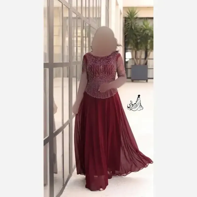 ماکسی مجلسی زنانه سایز بزرگ حریر کاپدار مدل لعیا - تصویر 4