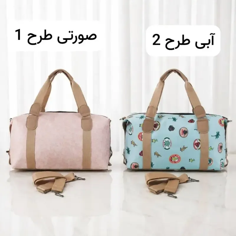 ساک مسافرتی و استخری پارچه کره ای با بند بلند و زیپ - تصویر 6