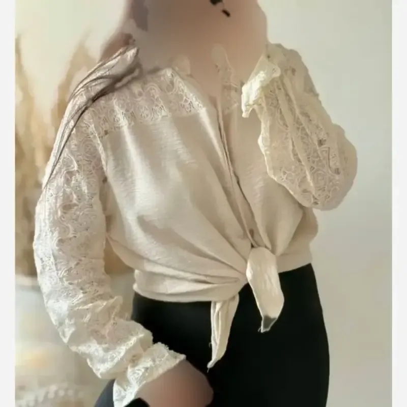 شومیز مجلسی زنانه مدل آیسو جنس کرسپو دانتل اعلاء فری سایز - تصویر 5