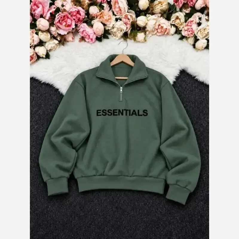 دورس نیم زیپ Essentials داخل کرکی سایز بزرگ فری سایز - تصویر 2