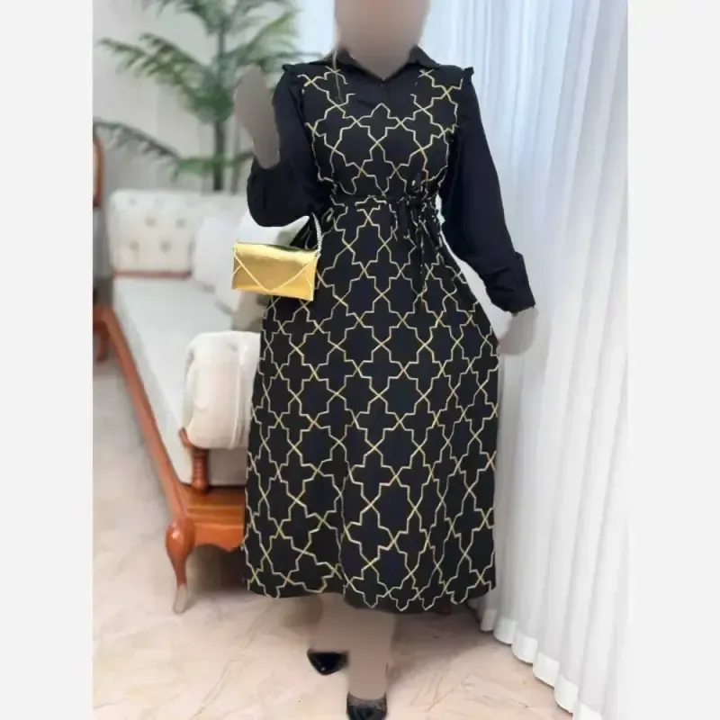 مانتو پیراهن طلاکوب مدل ساحل جنس اسکادا سایزبندی بزرگ - تصویر 6