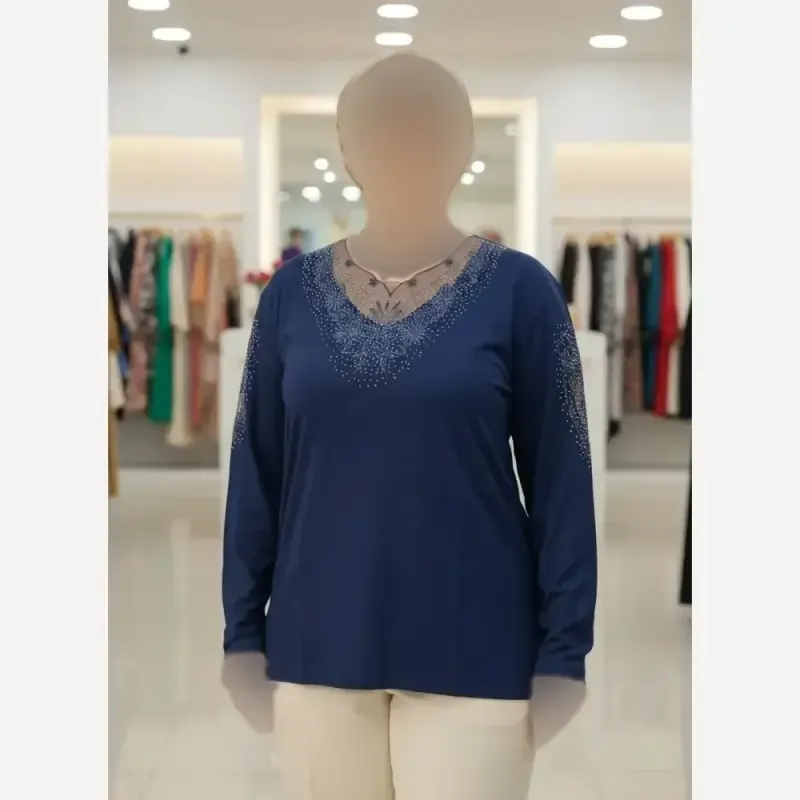شومیز گیپوردار مجلسی مدل مهگل پارچه ویسکوز تیپ لاکرا فری سایز - تصویر 13