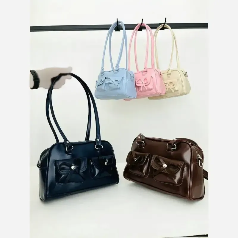 کیف دستی و جیبی زنانه مدل پاپیونی مارون سایز 25 در 15 رنگبندی متنوع - تصویر 3