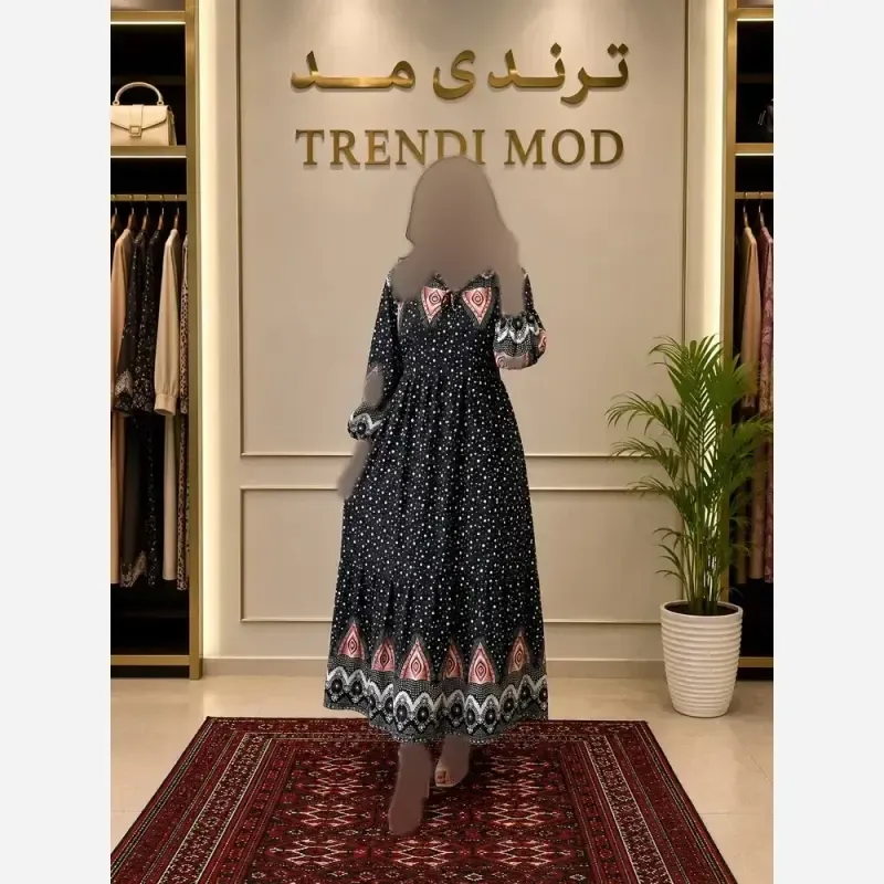 ساحلی نخی طرح دار توپ توپی فری سایز - تصویر 2