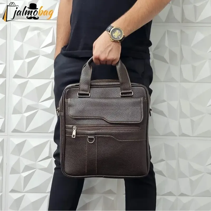 کیف اداری لپتاپی چرمی دستی و دوشی حلقه دار ایستاده - تصویر 6