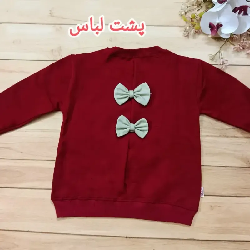 بلوز دورس و شلوار کتان دخترانه مدل لش و مام فیت سایز 45 تا 55 - تصویر 5