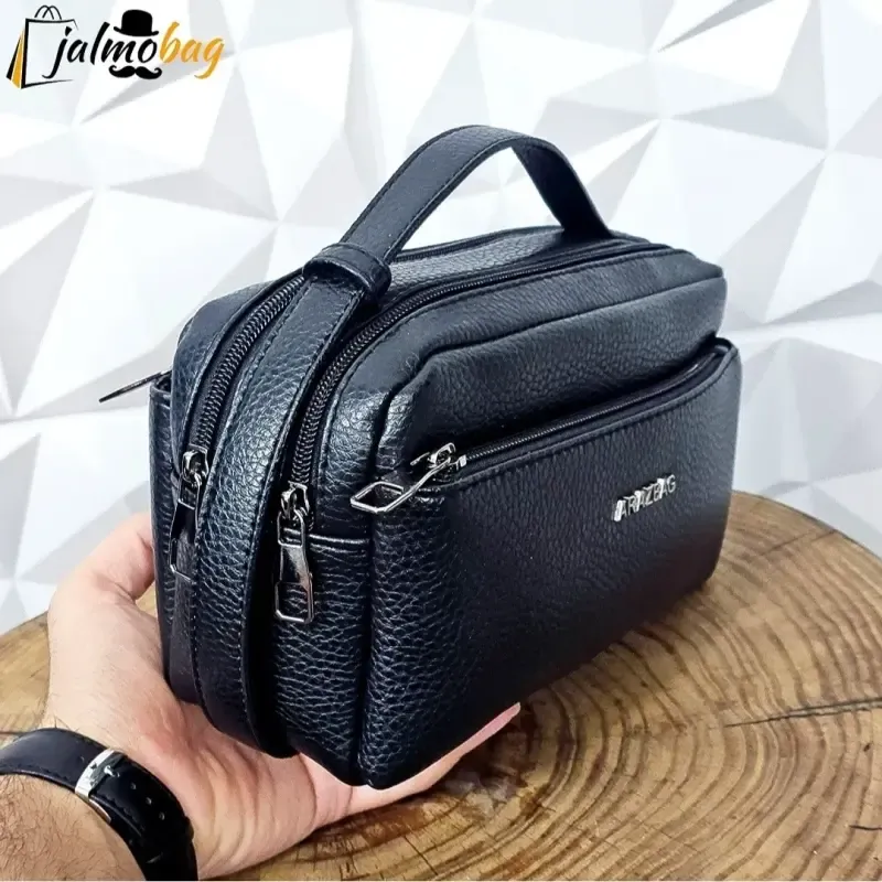 کیف دستی مردانه چرم صنعتی ضد خش شوزبگ دو خانه - تصویر 9