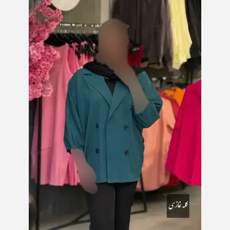 کاپشن بامبر زنانه جنس تافته گلیمی رنگ شکلاتی و طوسی فری سایز - تصویر 2