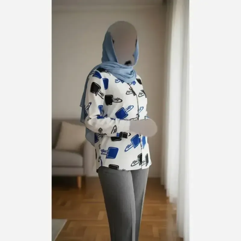 شومیز زنانه مدل دریا جنس بوگاتی درجه یک فری سایز - تصویر 4