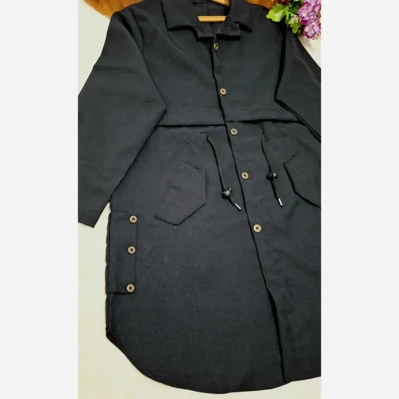 مانتو دانشجویی کمربند دار جنس پرشین پرومکس فری سایز - تصویر 11