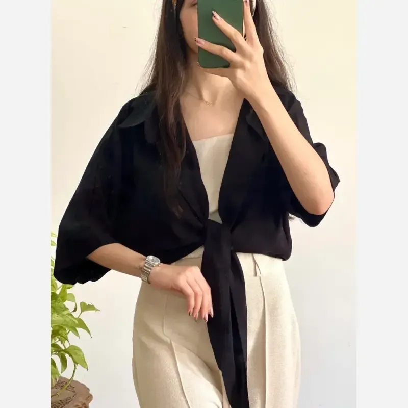 شومیز نخی گره ای خنک و تابستانه - تصویر 4