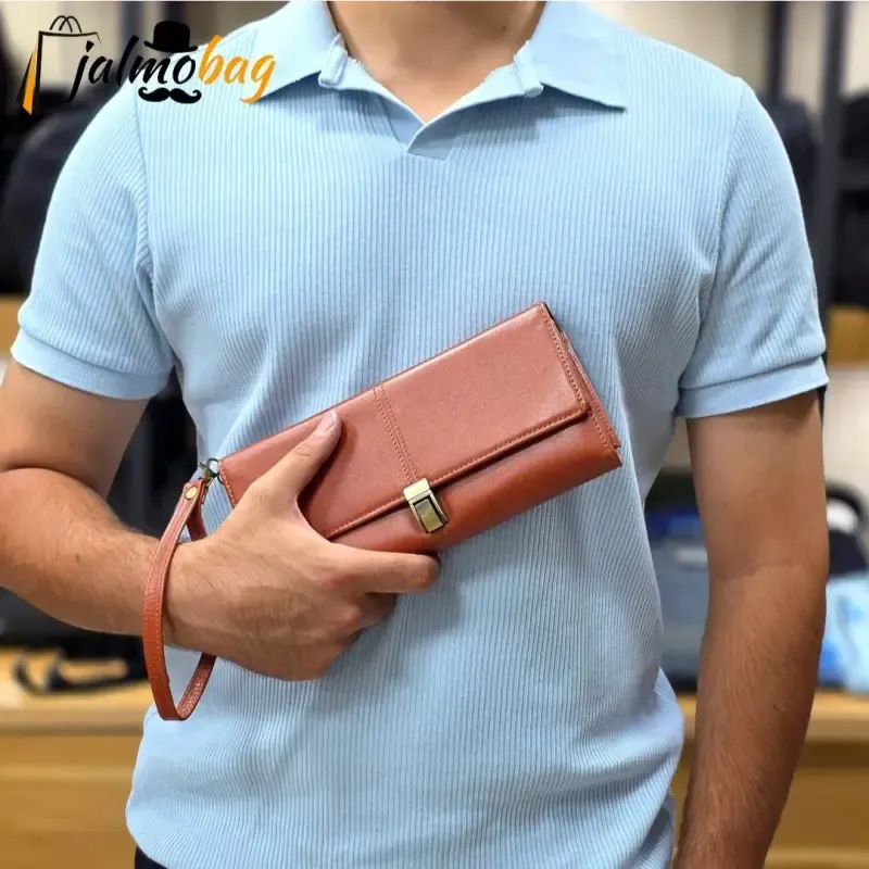 کیف دستی پاسپورتی چرم اصل گاوی مردانه - تصویر 2