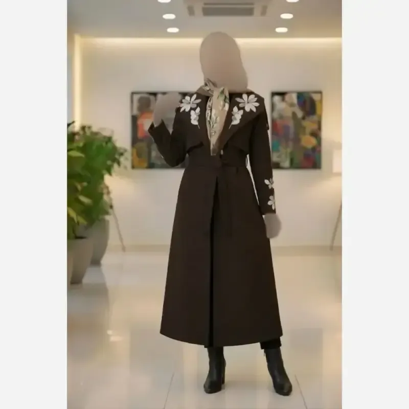 پالتو زنانه مدل گلآرا پارچه مازراتی آسترکشی شده قد 125 سانتی متر سایز 38 تا 50 - تصویر 2