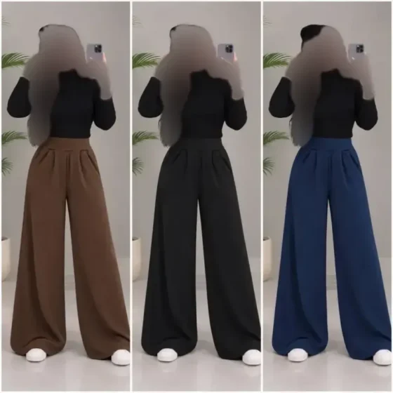 شلوار بگ کبریتی زنانه فری سایز گرم بالا