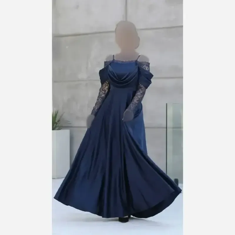 پیراهن زنانه مدل پرنسا جنس ساتن زارا قد 150 - تصویر 3