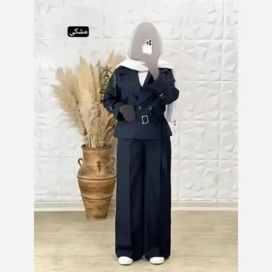 ست کت و شلوار زنانه مکانیک پرشیا دیپلمات درجه یک فری سایز