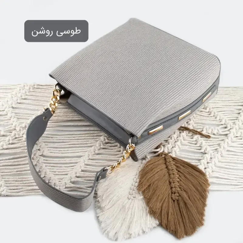 کیف زنانه روزمره چرم مصنوعی با بند بلند و جیب داخلی - تصویر 4