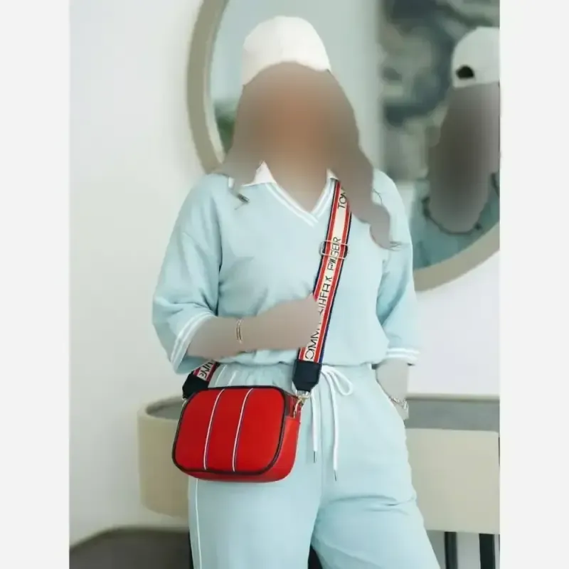 کیف اسپرت دوشی تامی دو خط بند پهن رنگی - تصویر 5