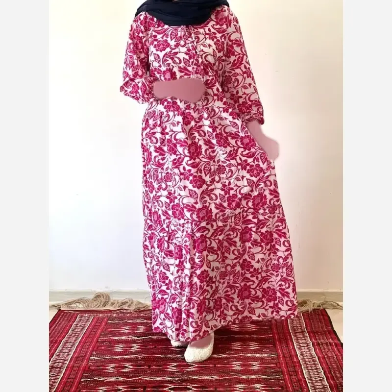 پیراهن ساحلی زنانه جنس فلور بوگاتی فری سایز قد 135 - تصویر 12