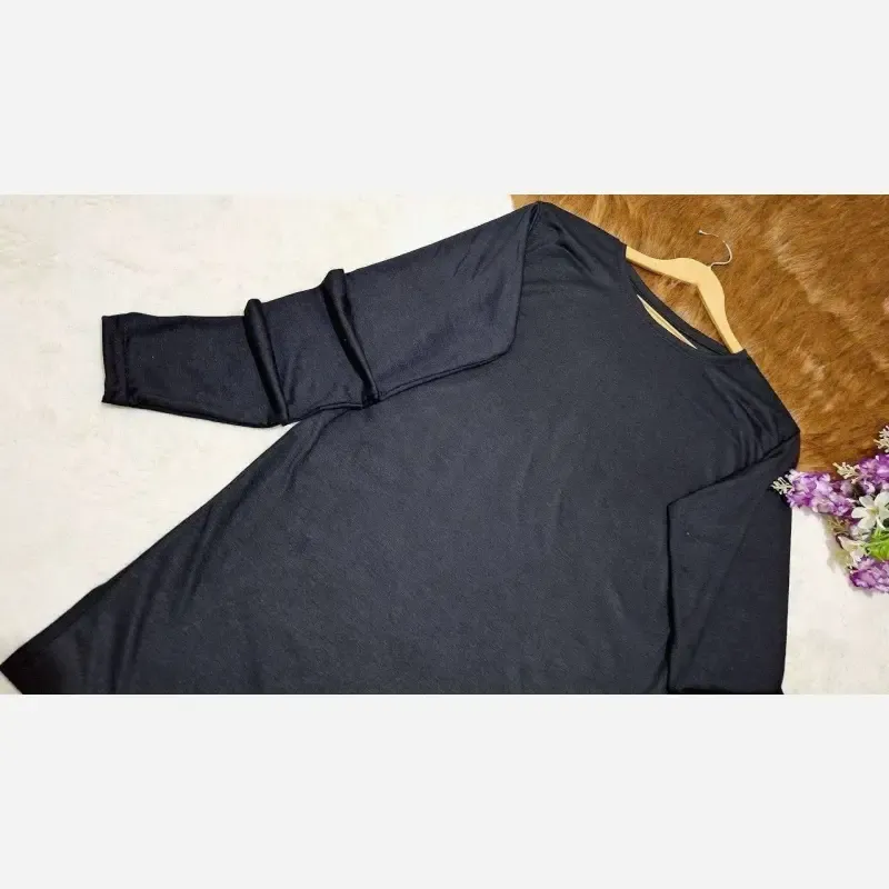 زیر سارافونی آستین دار نخی اسپان رنگ مشکی سایز 1 و 2 - تصویر 8